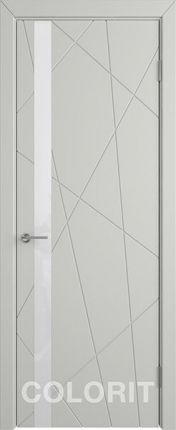 Межкомнатная дверь К-5, остекленная, светло-серый