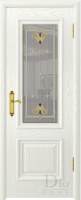 Межкомнатная дверь шпонированная DioDoor Кардинал багет каприз, остеклённая, ясень белый