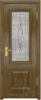 Межкомнатная дверь шпонированная DioDoor Кардинал, остеклённая, американский орех