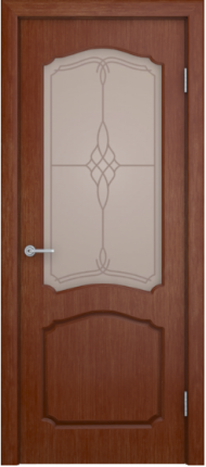 Дверь межкомнатная шпонированная Легенда Каролина, остекленная, макоре