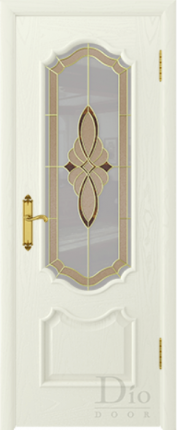 Межкомнатная дверь шпонированная DioDoor Каролина, остеклённая, ясень жасмин 900x2000