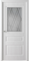 Межкомнатная дверь ПВХ Каскад, остеклённая, ясень белый