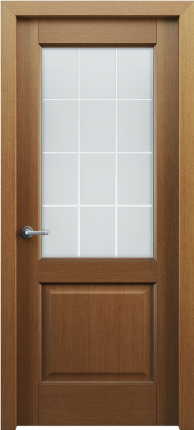 Межкомнатная дверь Классик 102, остеклённая, карельский орех 900x2000