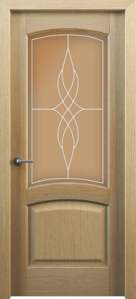 Межкомнатная дверь Классик 104, остеклённая, дуб 900x2000
