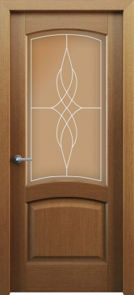 Межкомнатная дверь Классик 104, остеклённая, карельский орех