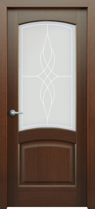 Межкомнатная дверь Классик 104, остеклённая, венге 900x2000