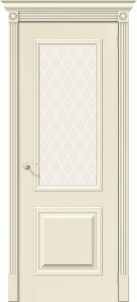 Межкомнатная дверь Классик-13, остеклённая, Ivory 900x2000