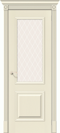 Межкомнатная дверь Классик-13, остеклённая, Ivory