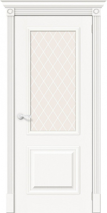 Межкомнатная дверь Классик-13, остеклённая, Whitey