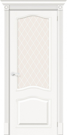 Межкомнатная дверь Классик-55, остеклённая, Whitey