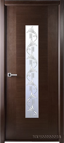 Межкомнатная дверь шпонированная Классика люкс, остеклённая, венге 900x2000