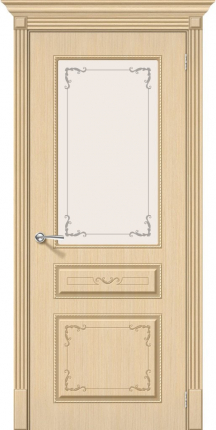 Межкомнатная дверь Классика, остеклённая, беленый дуб 900x2000