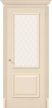 Межкомнатная дверь экошпон Bravo Классико-13, остеклённая, Ivory