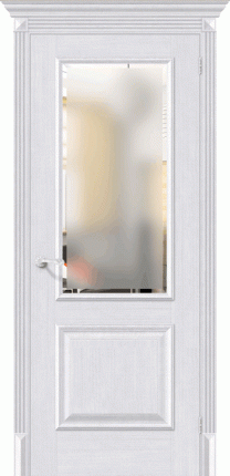 Межкомнатная дверь экошпон Bravo Классико-13, остеклённая, Milk Oak 900x2000