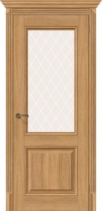 Межкомнатная дверь экошпон Bravo Классико-33, остекленная, Anegri Veralinga, White Сrystal