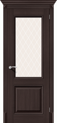 Межкомнатная дверь экошпон Bravo Классико-33, остеклённая, Wenge Veralinga