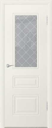 Межкомнатная дверь Контур-2 остеклённая эмаль белая