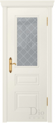 Межкомнатная дверь Контур-2 остеклённая эмаль жасмин