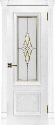 Шпонированная межкомнатная дверь Корсика, остеклённая, perla