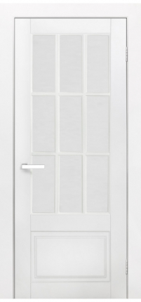 Межкомнатная дверь Лацио, остекленная, белая