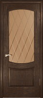 Межкомнатная дверь шпон Luxor Лаура 2, остеклённая, мореный дуб темный