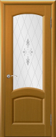 Шпонированная межкомнатная дверь Лаура, остеклённая, Регидорс, дуб капри