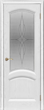 Межкомнатная дверь Лаура, остеклённая, Регидорс, ясень жемчуг