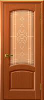 Межкомнатная дверь шпон Luxor Лаура, остеклённая, анегри тон 74