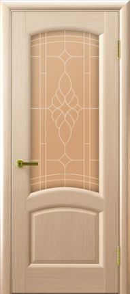 Межкомнатная дверь шпон Luxor Лаура, остеклённая, беленый дуб
