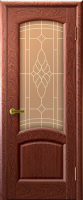 Межкомнатная дверь шпон Luxor Лаура, остеклённая, красное дерево