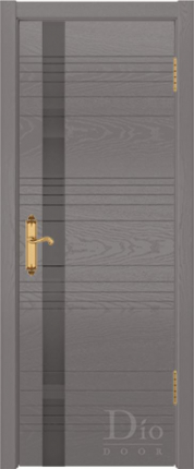 Межкомнатная дверь шпонированная DioDoor Лайн-1 остеклённая ясень графит