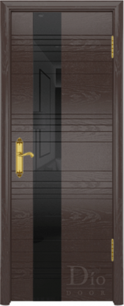 Межкомнатная дверь шпонированная DioDoor Лайн-3 остеклённая ясень венге