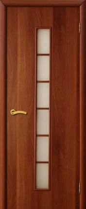 Межкомнатная дверь ламинированная Лесенка, остеклённая, итальянский орех