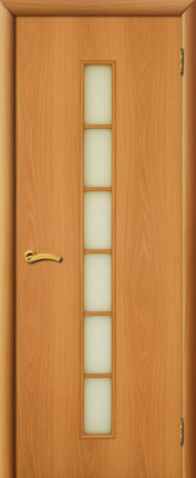 Межкомнатная дверь ламинированная Лесенка, остеклённая, миланский орех