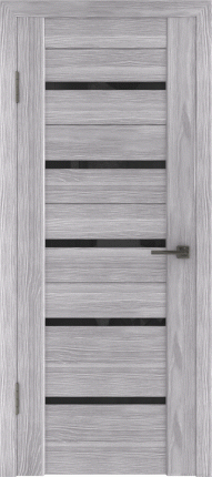 Межкомнатная дверь Line 1 black, остеклённая, серый дуб
