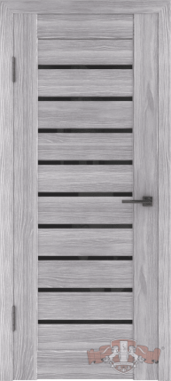Межкомнатная дверь Line 3 black, остеклённая, серый дуб