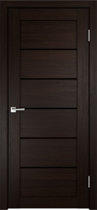 Межкомнатная дверь Linea 1, остеклённая, лакобель черное, венге