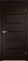 Межкомнатная дверь экошпон Velldoris Linea 1, остеклённая, лакобель черное, венге