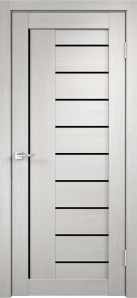 Межкомнатная дверь экошпон Velldoris Linea 3, остеклённая, лакобель черное, белый дуб