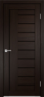 Межкомнатная дверь экошпон Velldoris Linea 3, остеклённая, лакобель черное, венге