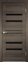 Межкомнатная дверь экошпон Velldoris Linea 6, остеклённая, серый дуб поперечный