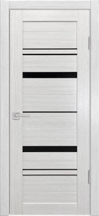Межкомнатная дверь экошпон Luxor ЛУ-01, остекленная лакобель черный, беленый дуб