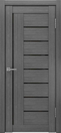 Межкомнатная дверь ЛУ-17, остеклённая, серый, лакобель черный