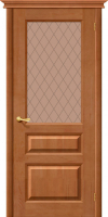 Межкомнатная дверь массив сосны М 5, остеклённая, светлый лак