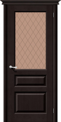 Межкомнатная дверь массив сосны М 5, остеклённая, темный лак