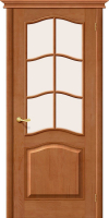 Межкомнатная дверь массив сосны М 7, решетка, остеклённая, светлый лак