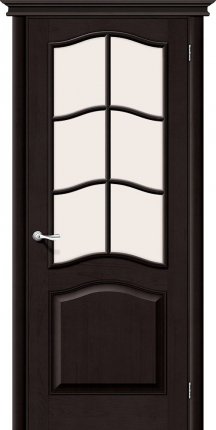 Межкомнатная дверь М 7, рис 1 остеклённая, темный лак