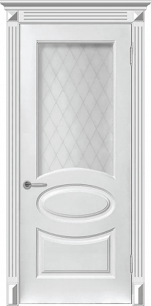 Межкомнатная дверь Пиза, остеклённая, белый