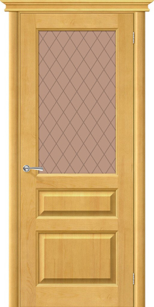 Межкомнатная дверь массив сосны М 5, остеклённая, медовый