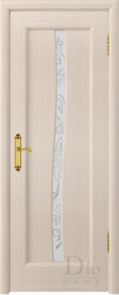 Межкомнатная дверь Миланика-3, остеклённая, беленый дуб